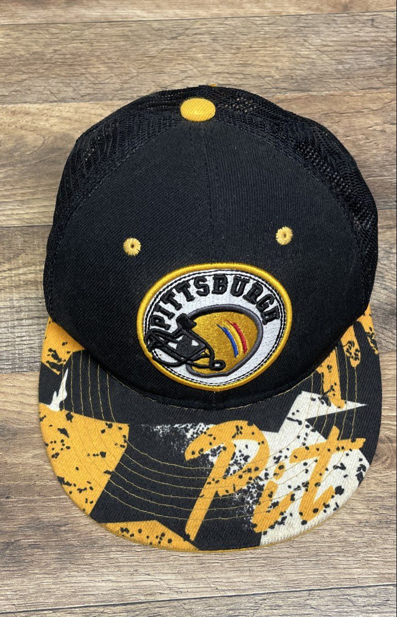 Professional Style Men's Pittsburgh Helmet Trucker Hat Snapback Black Yellow