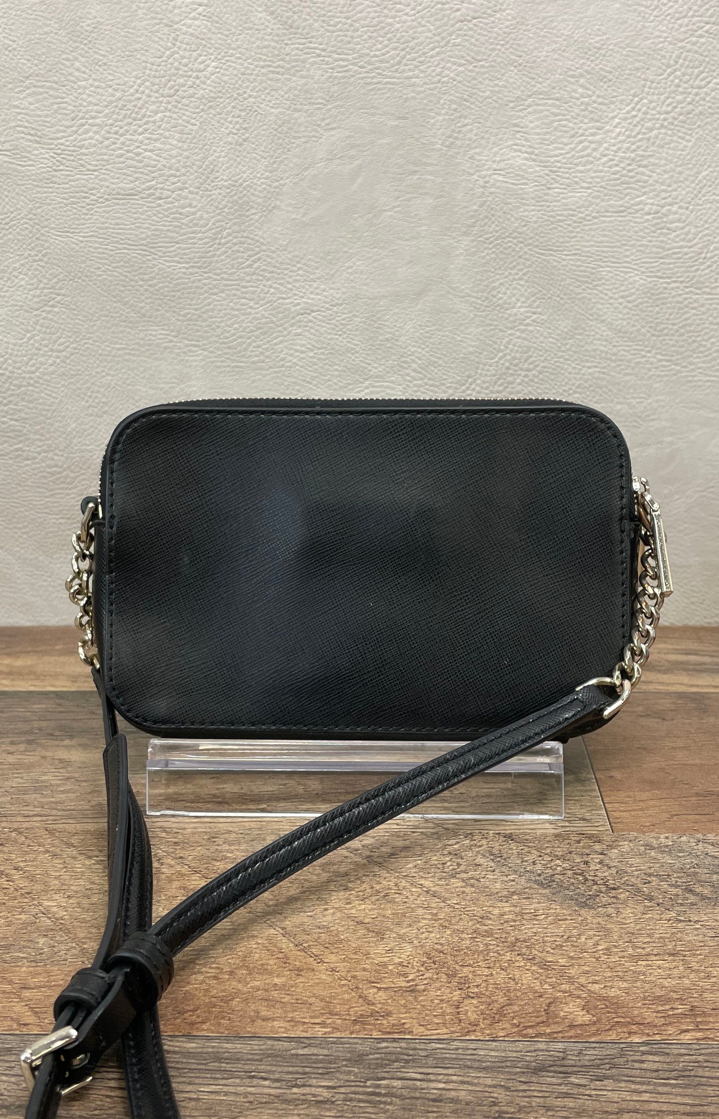 Kate Spade Black Saffiano Leather Camera Crossbody Bag Gold Hardware