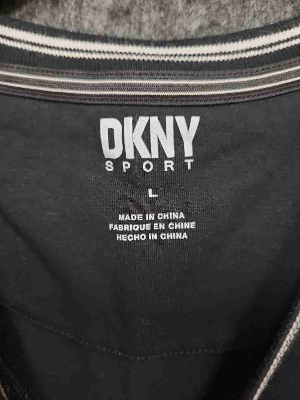 DKNY Sport Men's Black Zipper Mesh Pocket Cotton Blend T-Shirt Size L