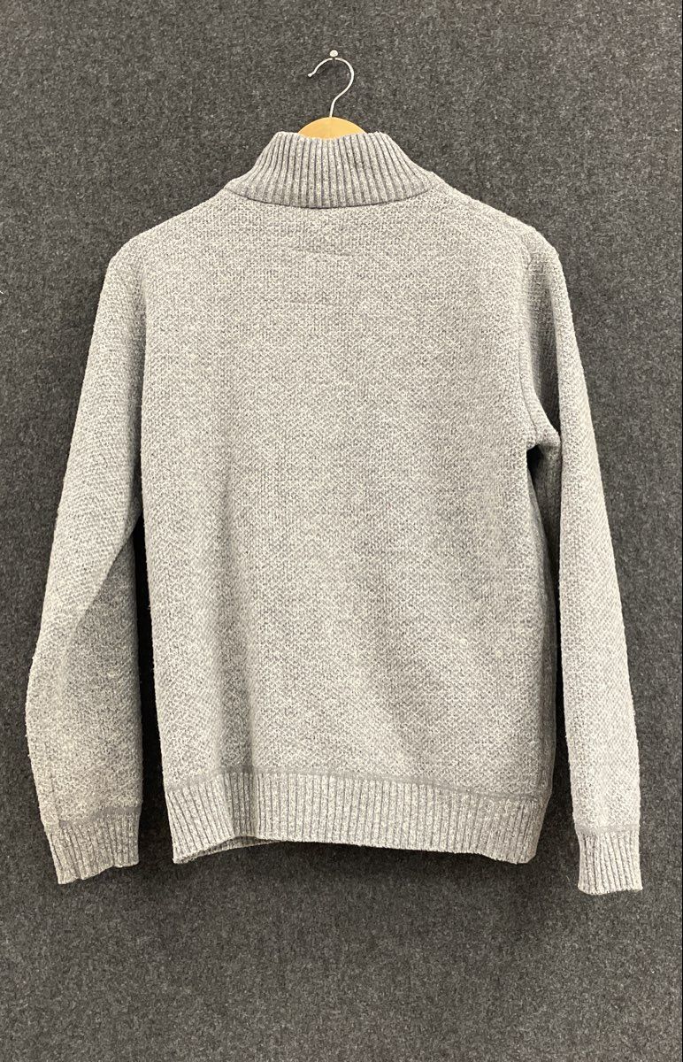 Buffalo Men's Grey Cable Knit Sherpa Lined Full Zip Sweater Jacket Sz S