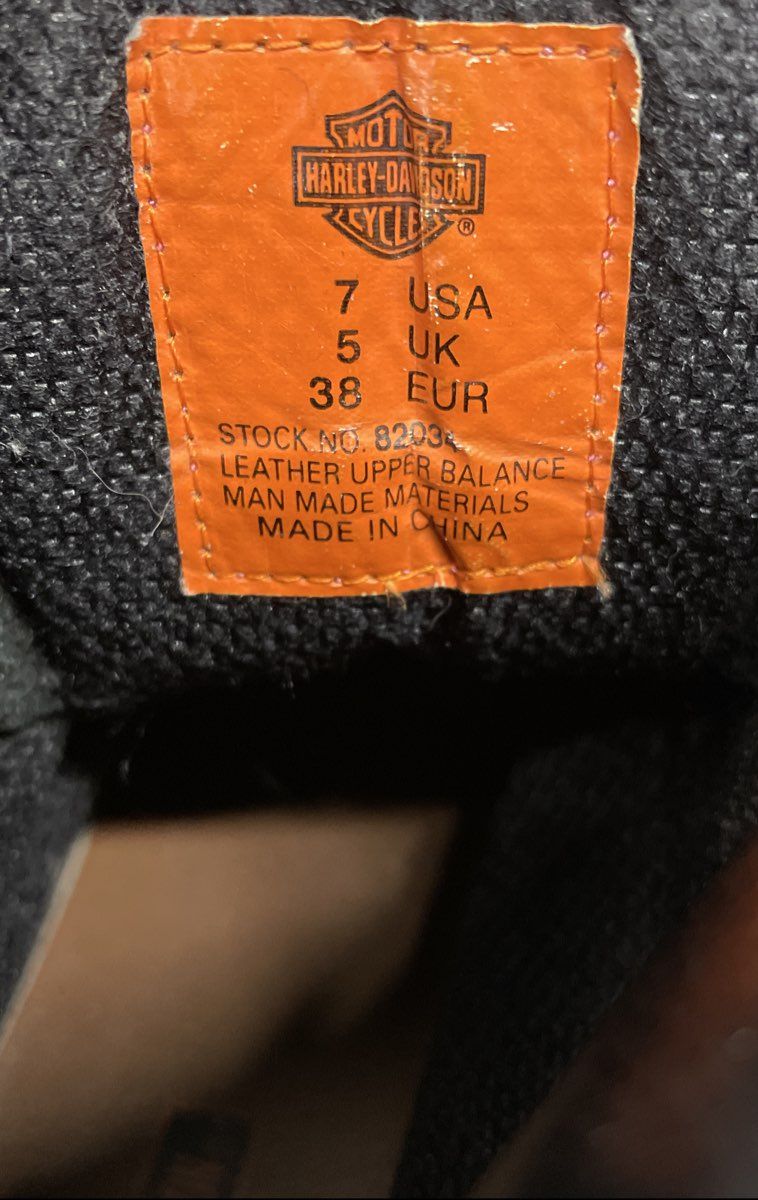 Vintage 90s Harley-Davidson Leather Moto Biker Lace Up Ankle Boots Sz 7