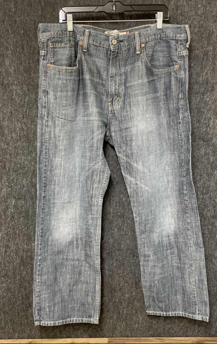 Levi's Men's 569 Loose Straight Jeans Blue Faded Denim Sz 38x30