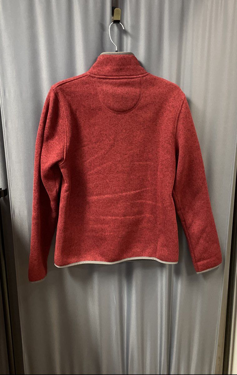 L.L. Bean Men's Red Heather Sweater Fleece 1/4 Snap Pullover Sz S Regular