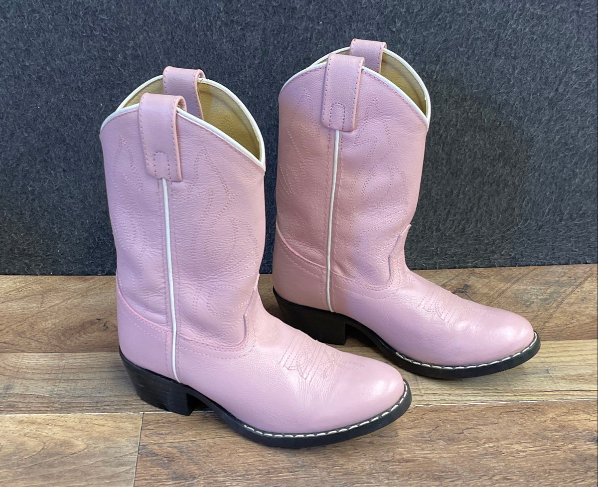 Masterson Boot Co. Pink Leather Western Cowboy Boots Youth Size 1
