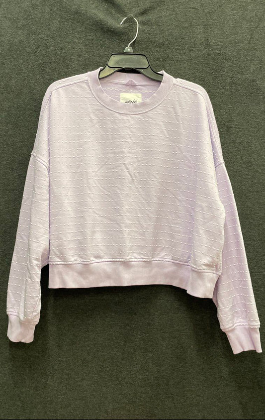 Aerie Women's Lavender Purple White Textured Dot Sweatshirt Sz L