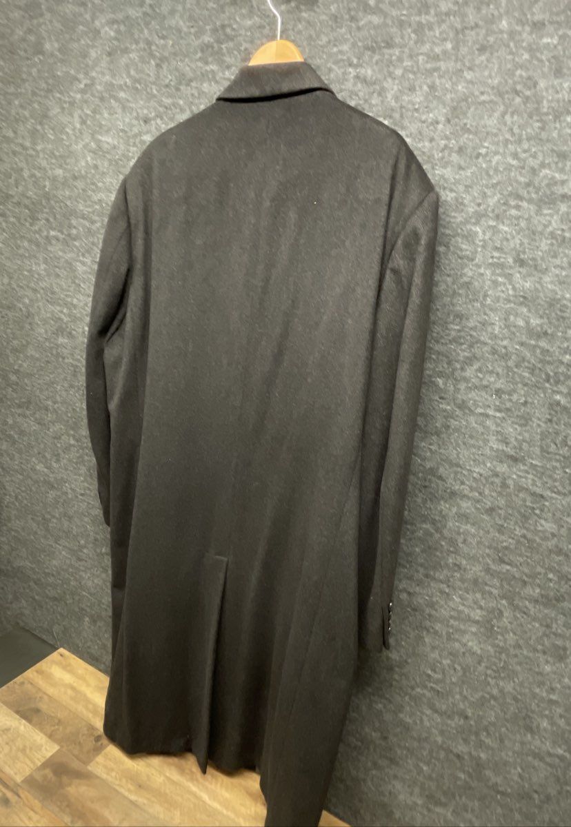 Calvin Klein Men's Vintage Y2K Charcoal Gray Long Wool Overcoat 3-Button