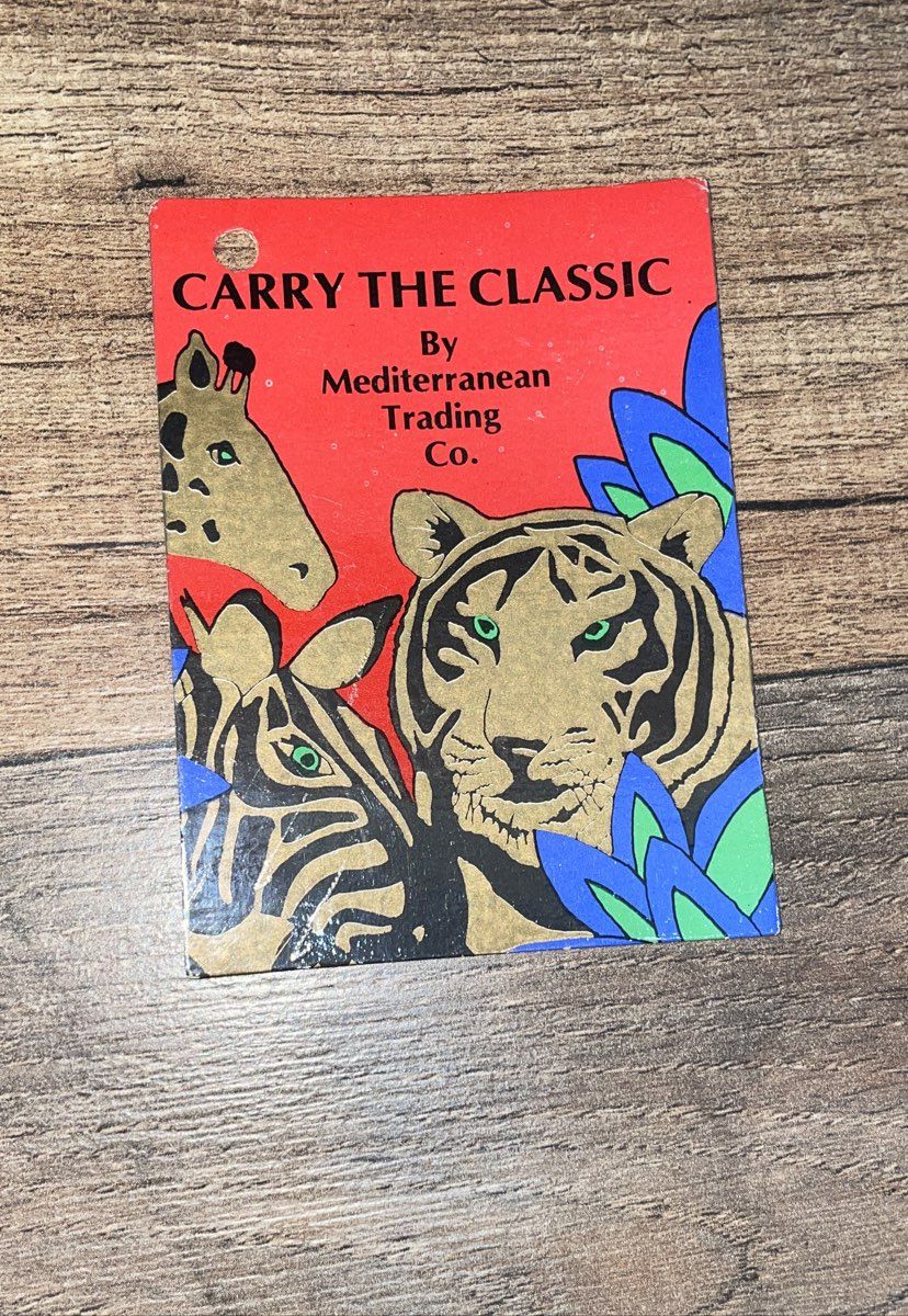 Vintage Mediterranean Trading Co. Orange Leather Safari Giraffe Crossbody Bag