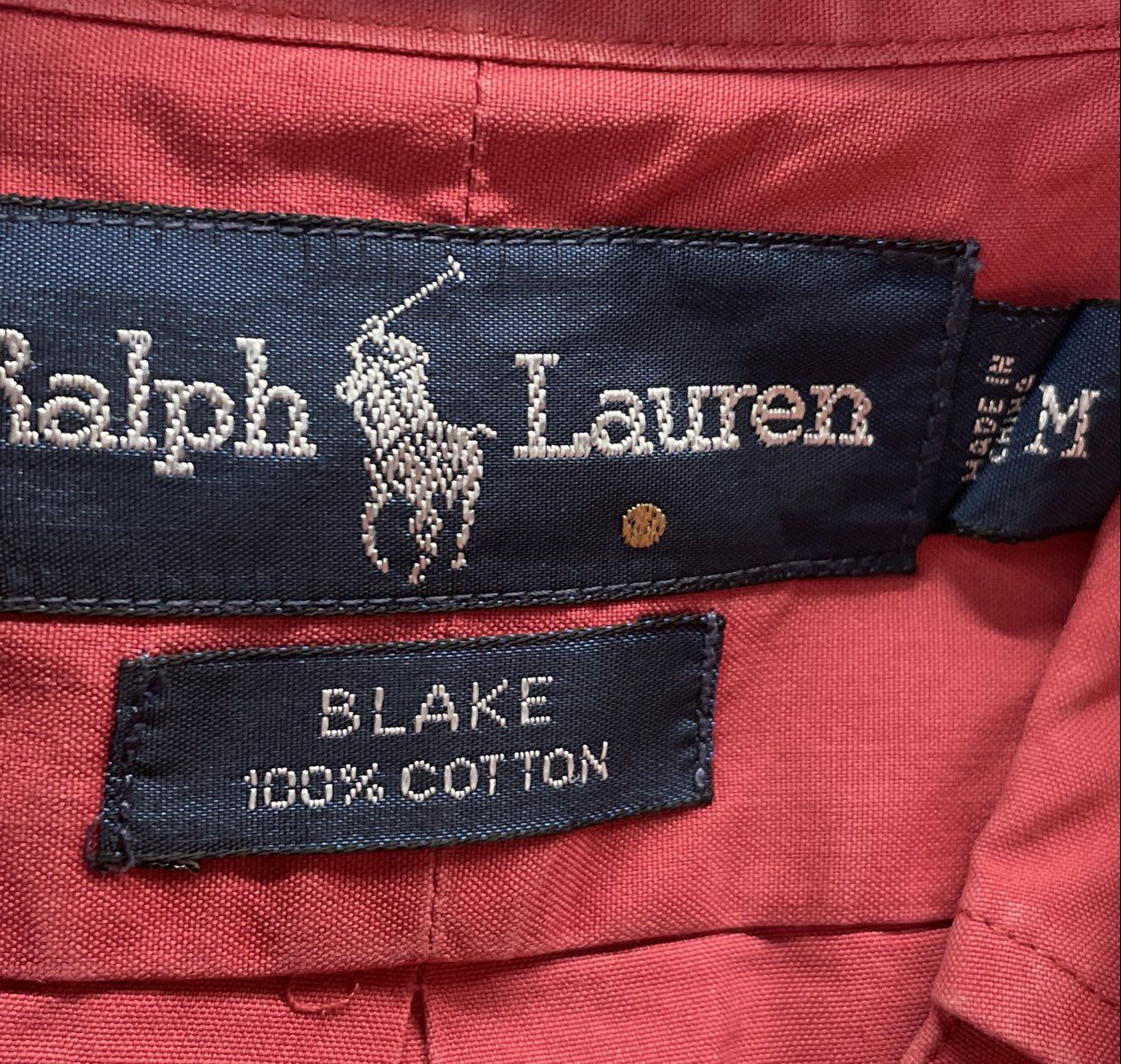 Ralph Lauren Men's Salmon Blake Short Sleeve Button Up Cotton Shirt Size M
