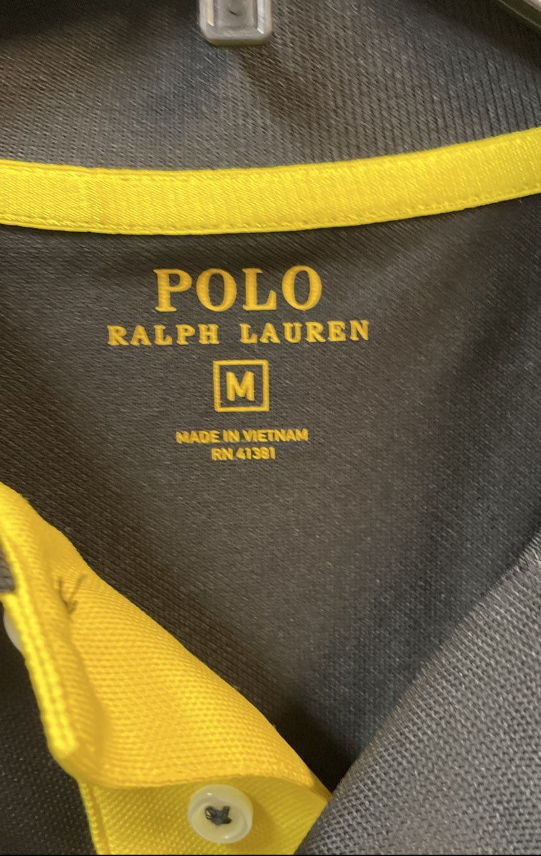 Polo Ralph Lauren Men's Black Colorblock Big Pony Short Sleeve Polo Shirt Sz M