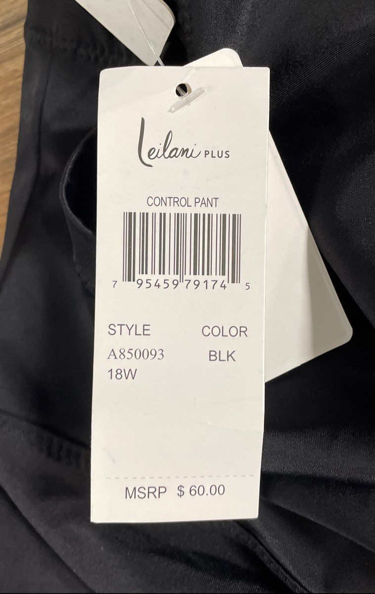 Leilani Plus Women's Black Tummy Control Swim Pant High Waisted NWT Sz 18W