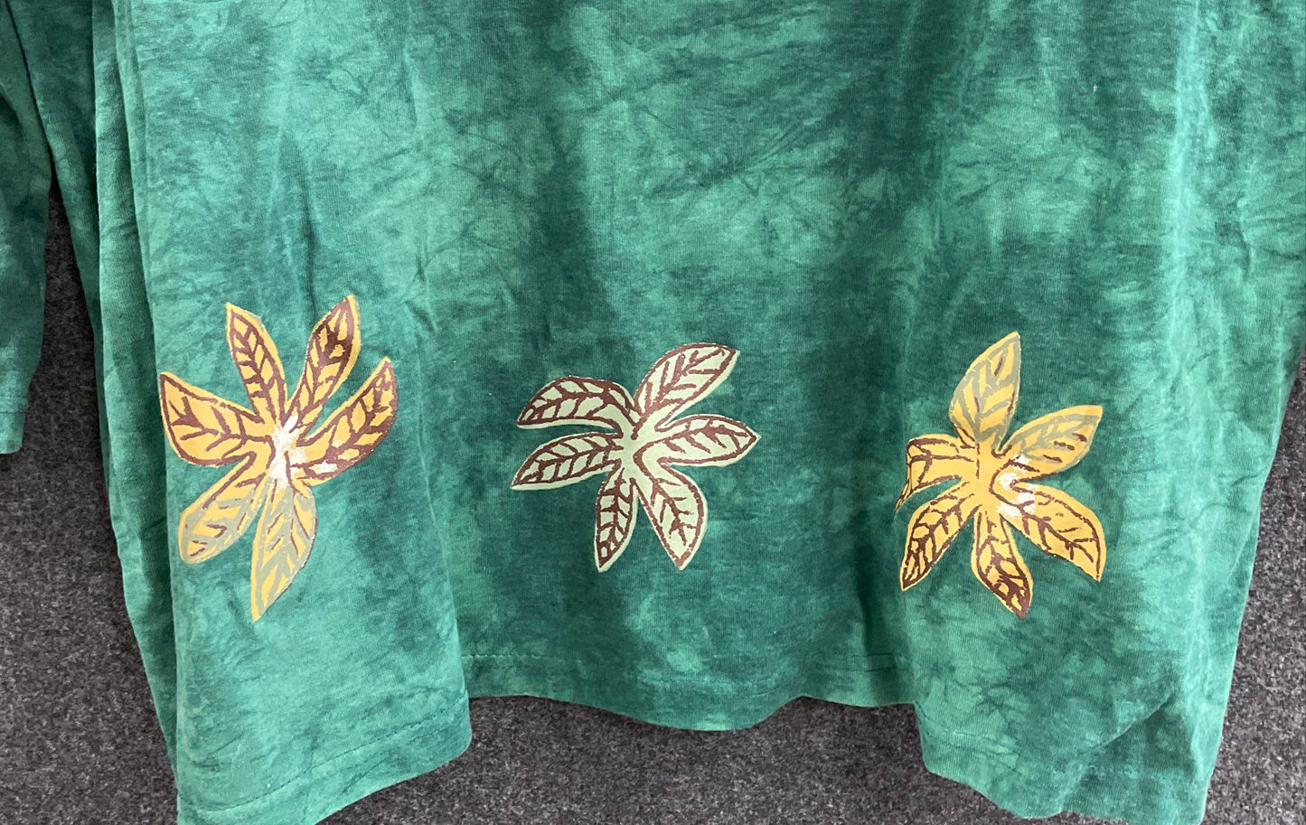 Vintage 90s Coconut Bay Women's Green Elephant Graphic Glitter Shirt Sz 3X