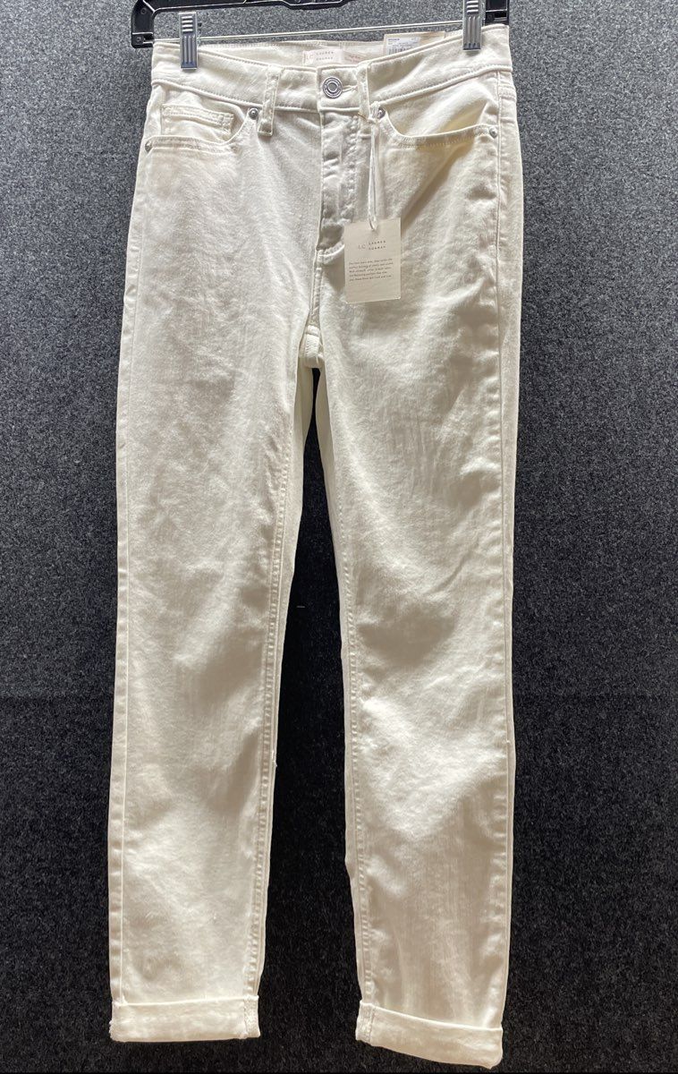 LC Lauren Conrad Women's White High-Rise Skinny Ankle Jeans Size 4 NWT