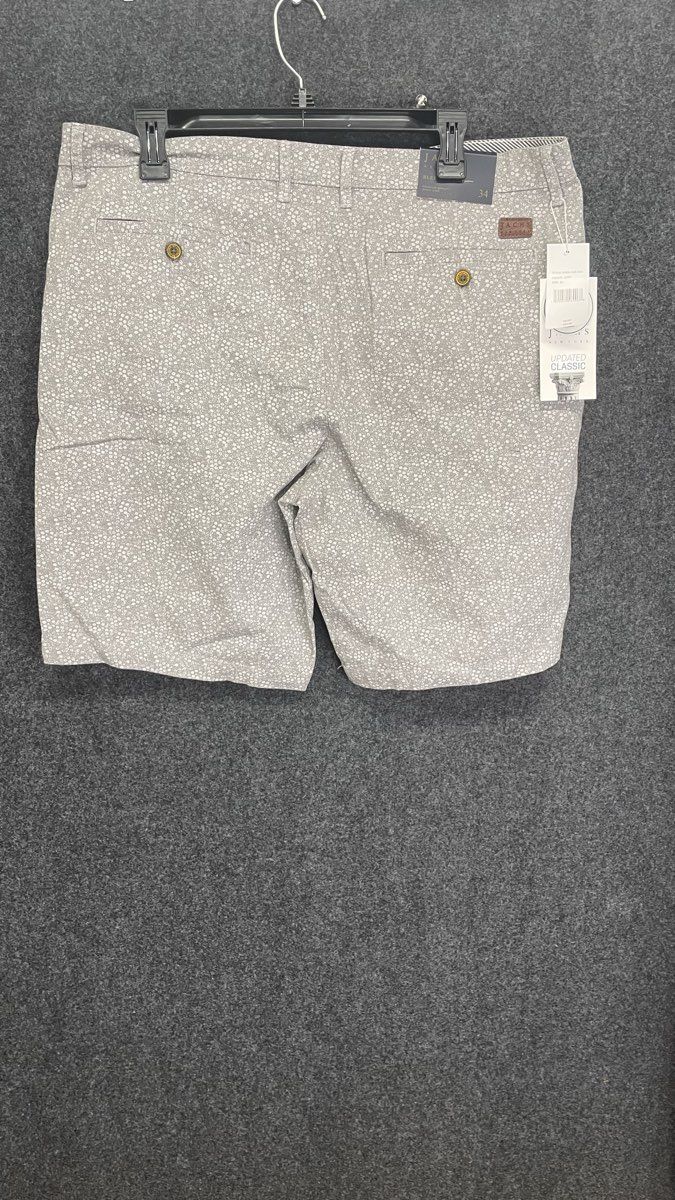 Jachs New York Men's Bleecker Fit Stretch Floral Chino Shorts Gray Size 34 NWT