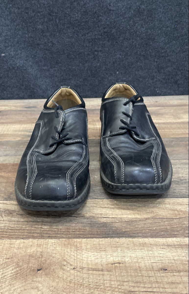 Dockers Prostyle Black Leather Bicycle Toe Lace Up Dress Shoes Men's Size 12M