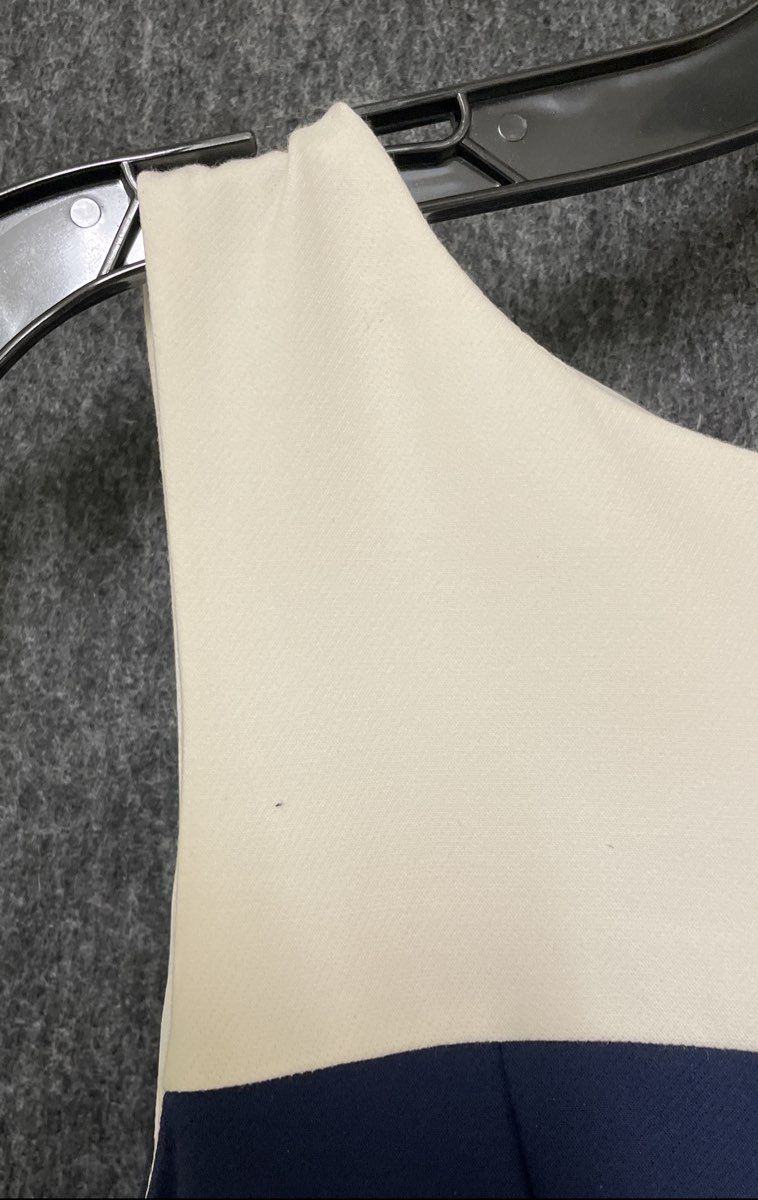 White House Black Market Women's Blue White Colorblock Sleeveless Sheath Dress 2