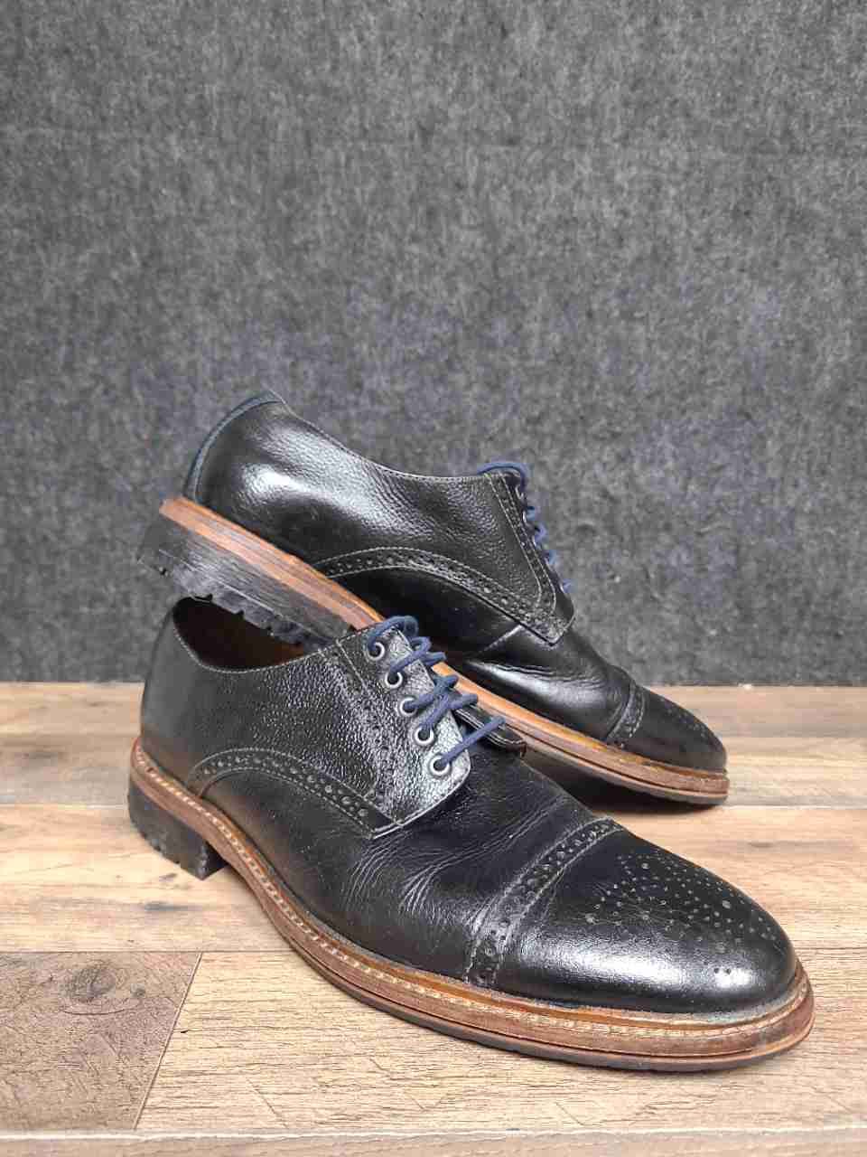 Florsheim Limited 15068-001 Black Leather Brogue Cap Toe Derby Size 9.5 D