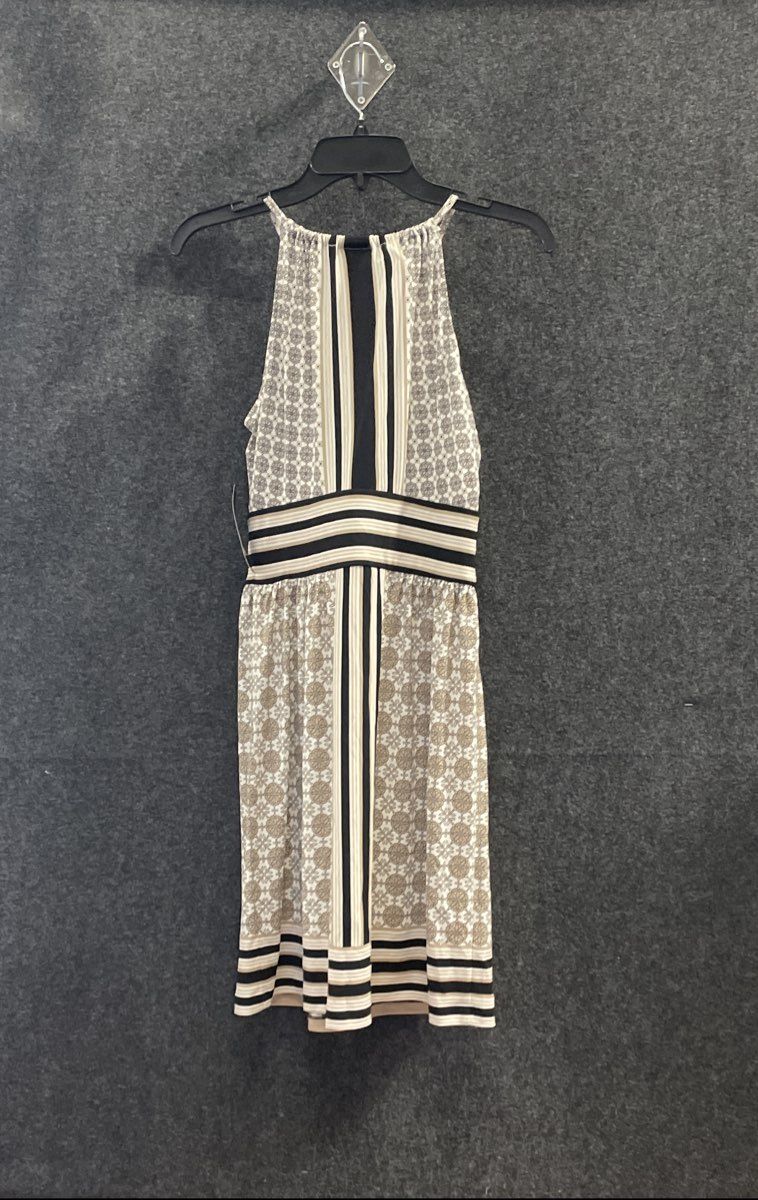 New York & Company Women's White Geometric Tile Print Dress Sz XS NWT