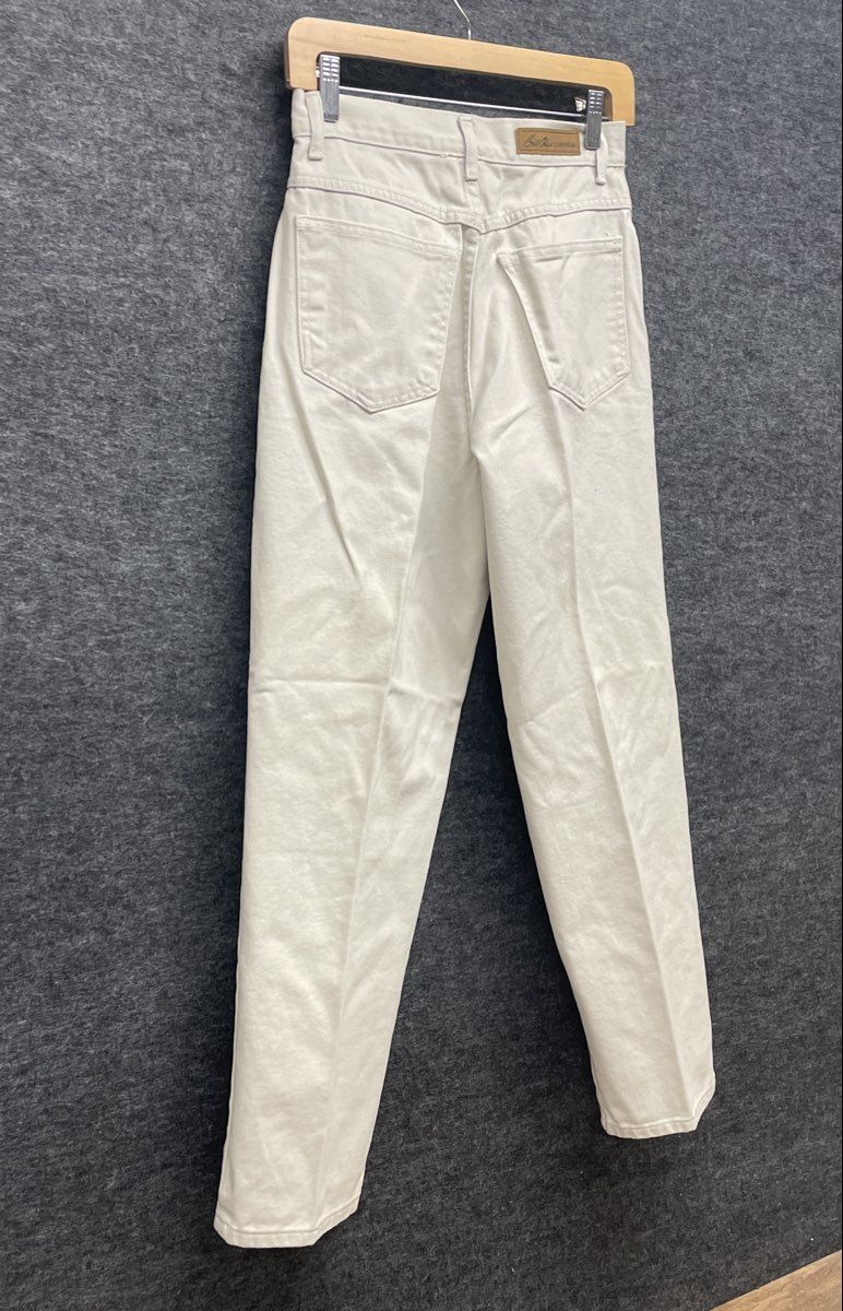 Vintage 90s Bill Blass Women's Off-White Petite Easy Fit High Rise Jeans Sz 6P