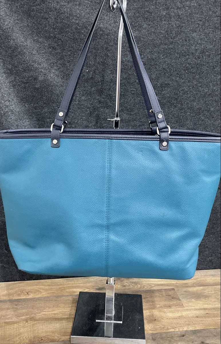 Jewell Teal Pebbled Tote Bag and Polka Dot Wallet Set Lot of 2