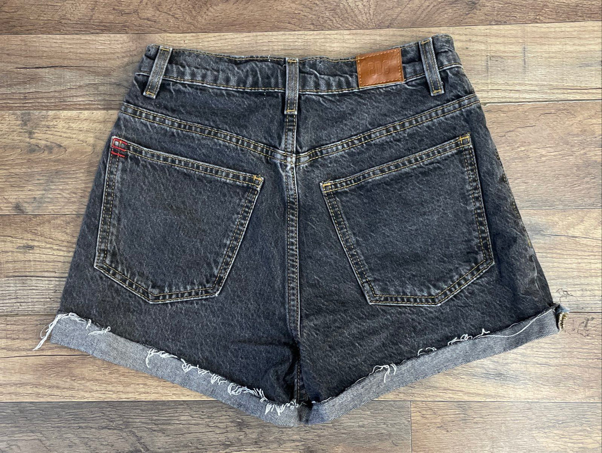 BDG Urban Outfitters Women's A-Line Denim Shorts Black Washed Cuffed Sz 25