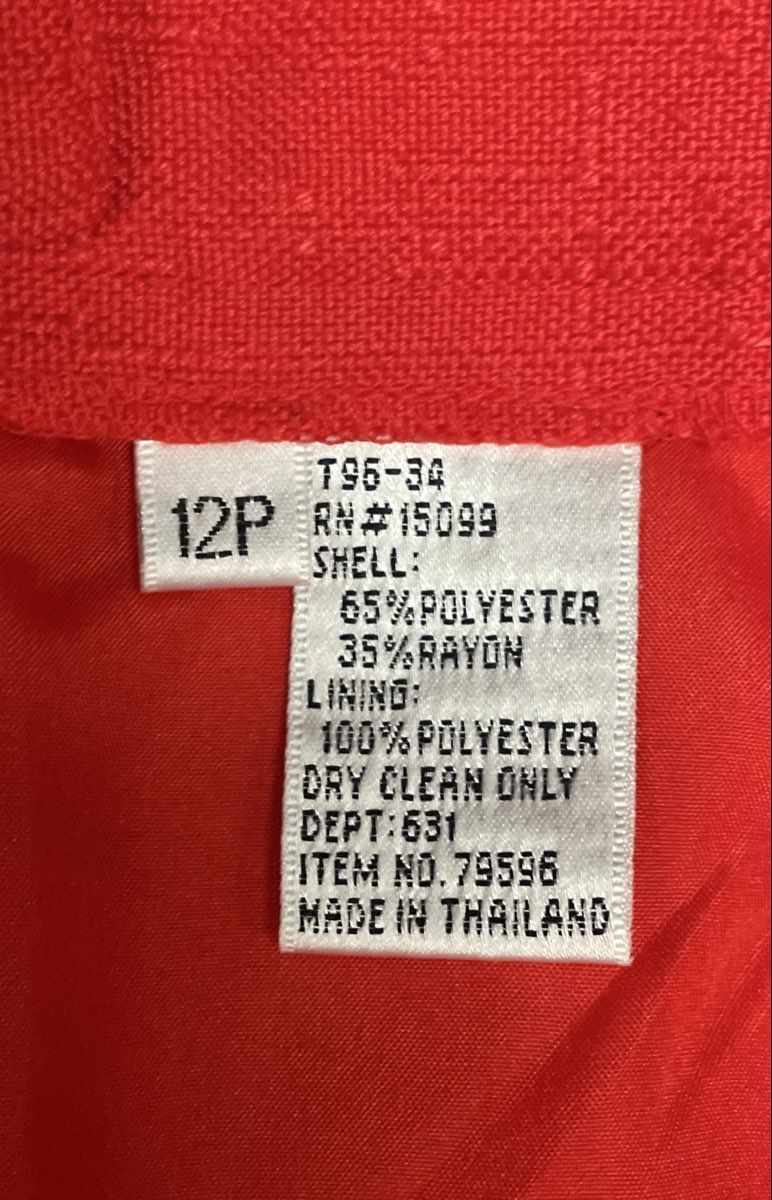Vintage 90s JCPenney Women's Red Textured Elastic Waist Skirt Sz 12P