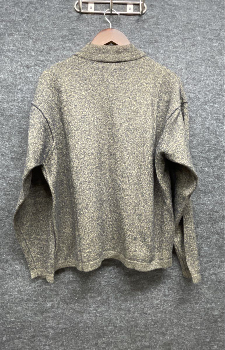 Vintage Y2K Roberto Villini Men's Green Merino Wool Blend Mock Neck Sweater L