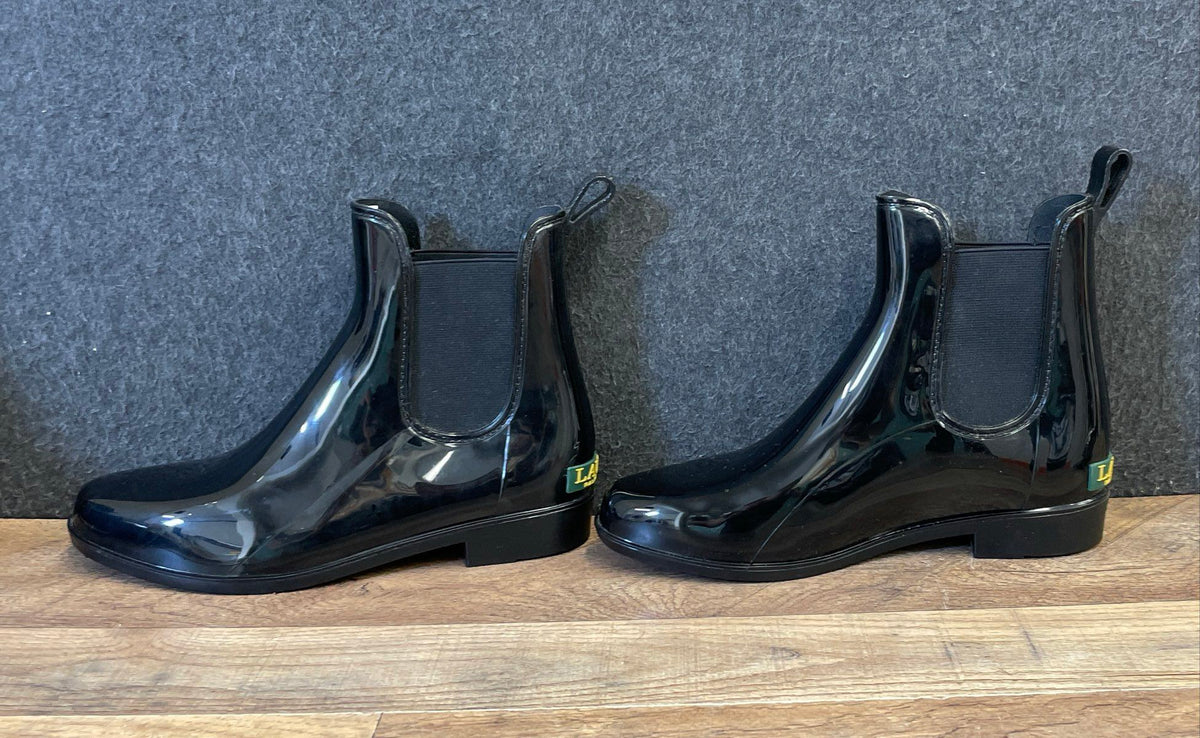 Lauren Ralph Lauren Tally-Bo-Rai Black Chelsea Rain Boots Women's Size 7B