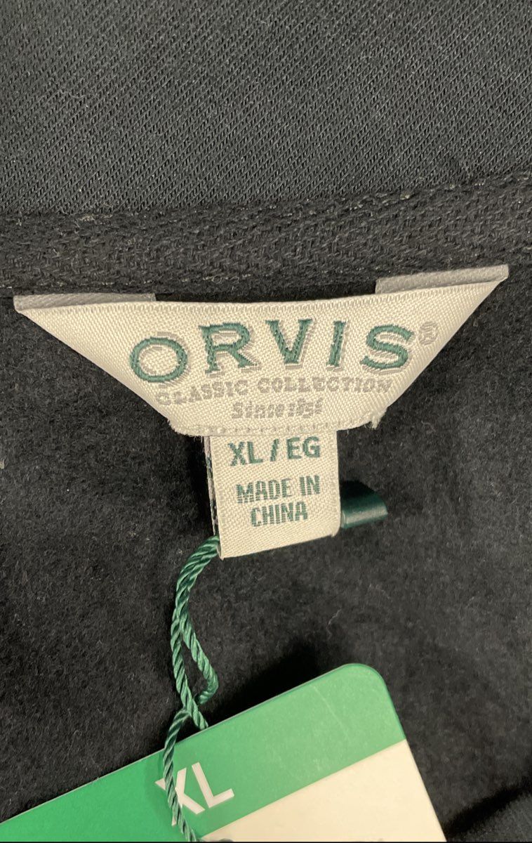 Orvis Women's Black Cozy V-Neck Long Sleeve Sweatshirt Pullover NWT Sz XL