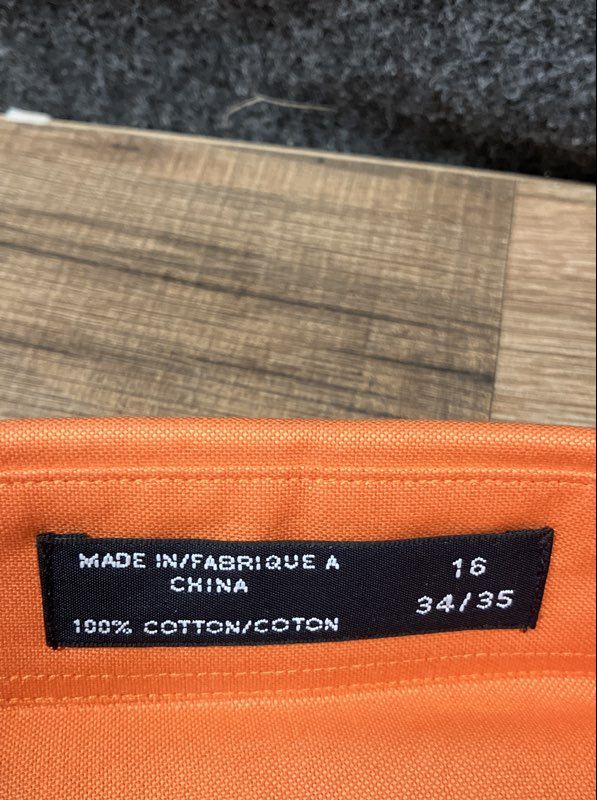 Nautica Men's Orange Vintage Oxford Button Down Dress Shirt Sz 16 34/35 NWT