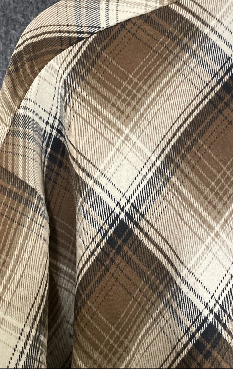 Fashion Nova Women's Brown Plaid Long Sleeve Front Twist Button Up Maxi Dress 1X