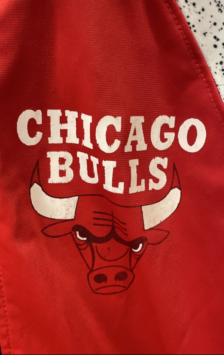Vintage Y2K UNK NBA Men's Chicago Bulls Warm-Up Track Jacket Red Speckle Sz L