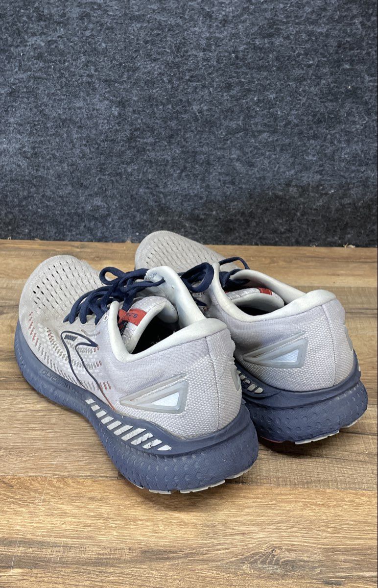 Brooks Glycerin GTS 19 Grey Navy Blue Running Shoes Men's Size 9.5
