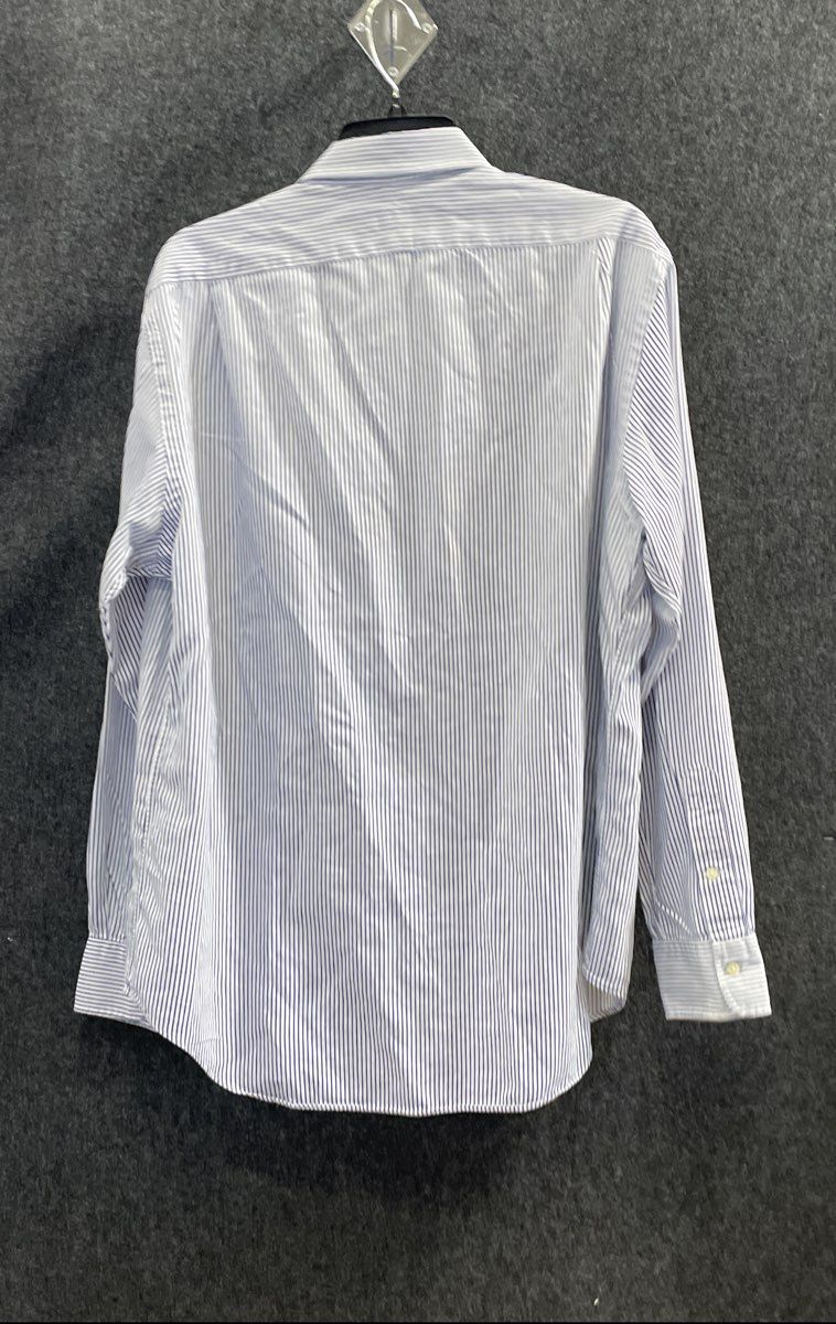 Polo Ralph Lauren Men's Blue Striped Cotton Button-Up Shirt Size L
