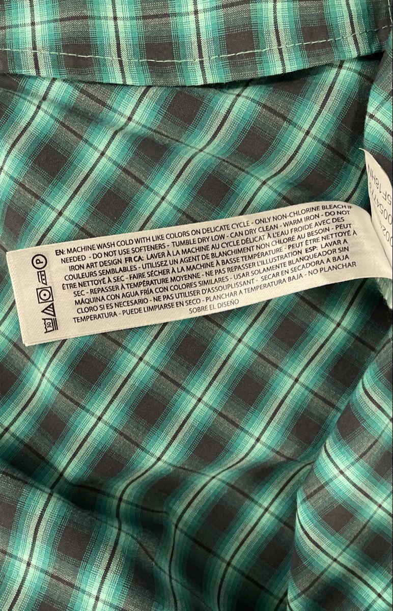 Ariat Men's Pro Series Plaid Long Sleeve Button Down Western Shirt Green Sz L