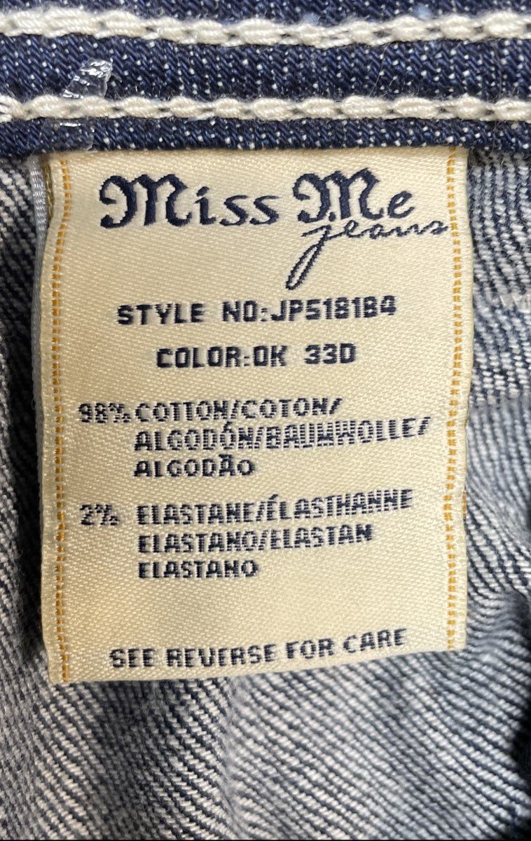 Miss Me Women's Dark Wash Embroidered Fleur de Lis Bootcut Denim Jeans Sz 29