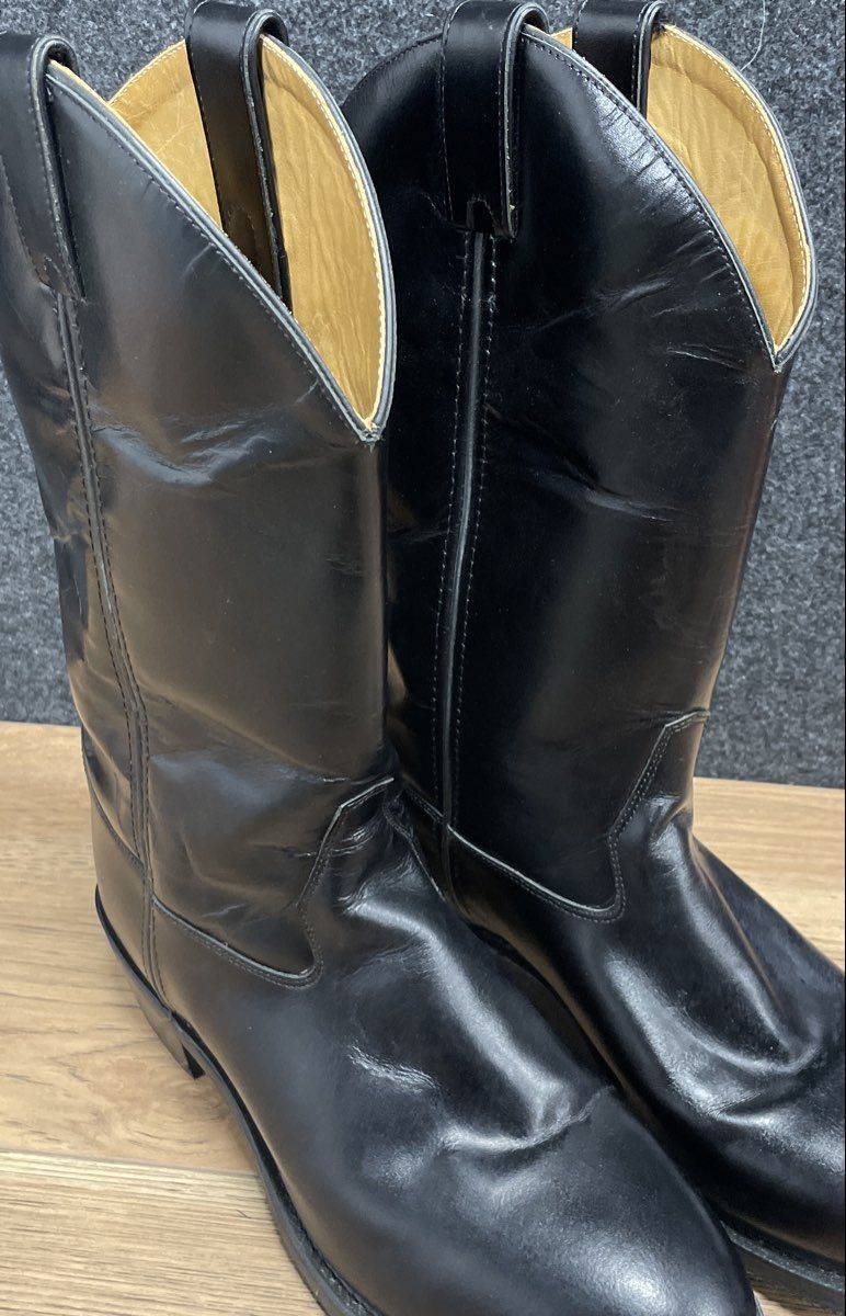 Old West MB2065 Black Leather Western Roper Boots Men's Size 11 EE