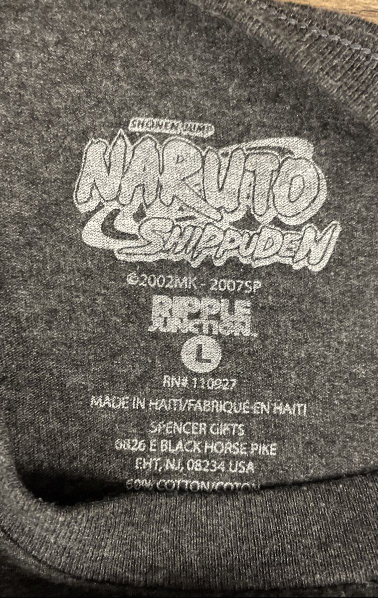 Naruto Shippuden Men's Graphic T-Shirt Lot Primitive Ripple Junction Sasuke L