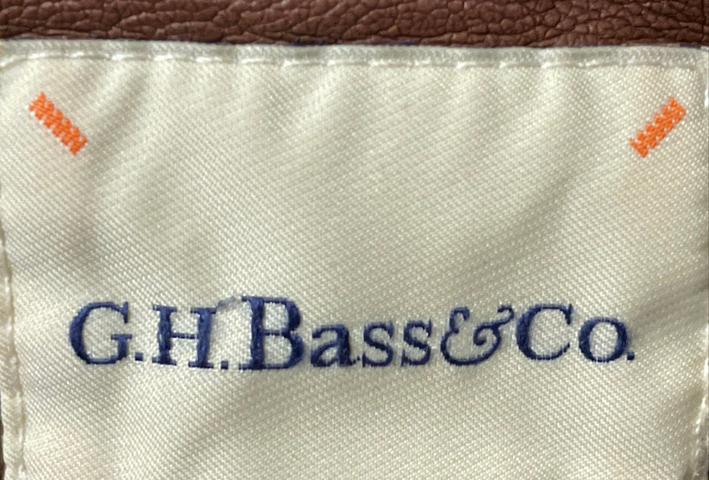 G.H. Bass & Co. Women's Brown Faux Leather Moto Jacket Ribbed Knit Trim Sz XL