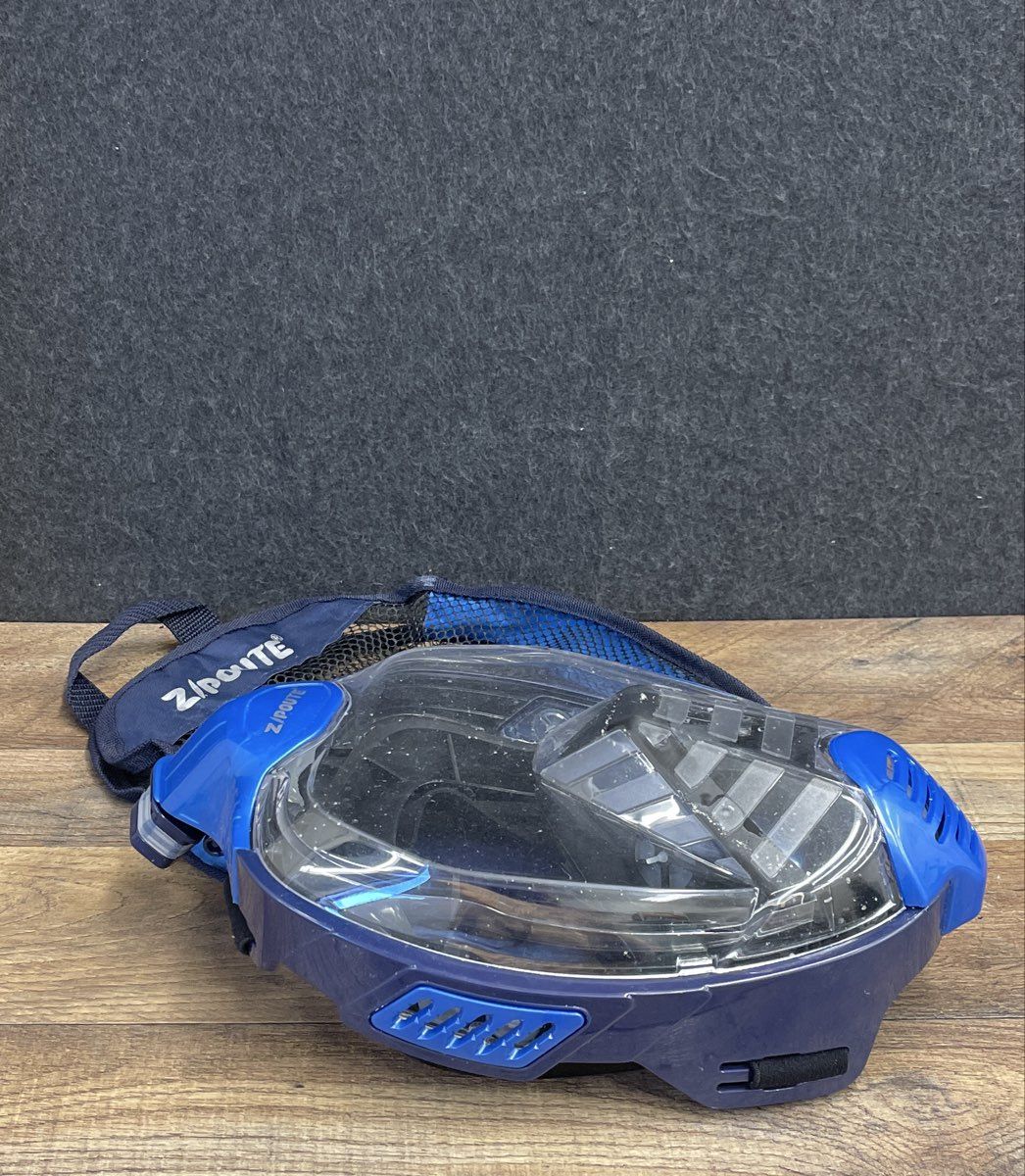 Z/POUTE Full Face Snorkeling Mask 180° Panoramic View Dry Top Anti-Fog Blue