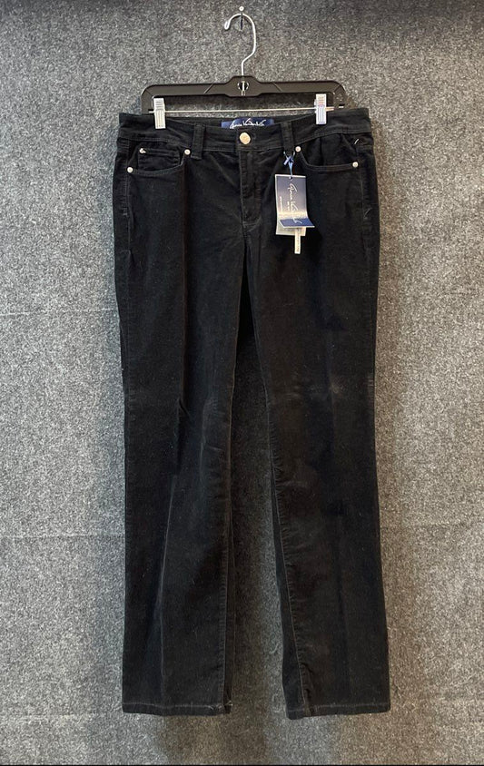 Gloria Vanderbilt Women's Black Corduroy Straight Leg Pants NWT Sz 12