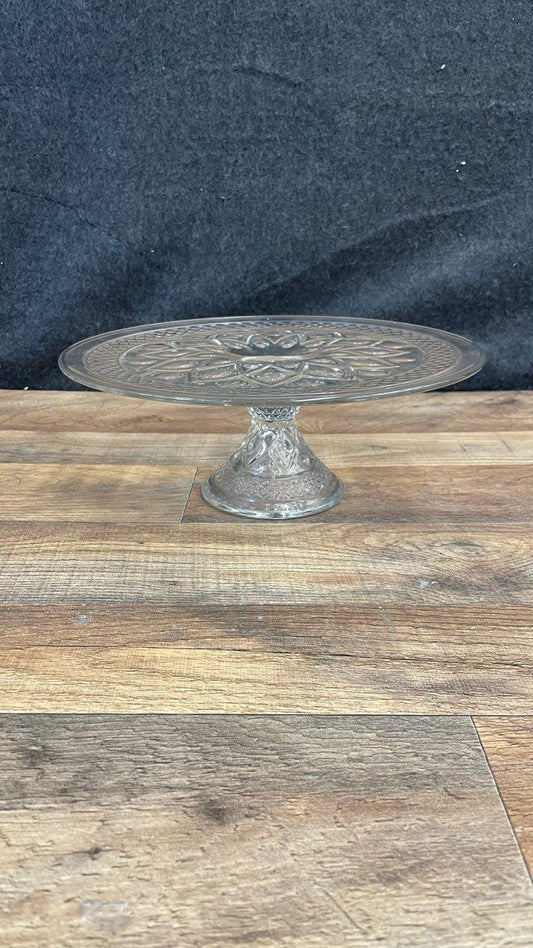 Glass "Cape Cod" Pattern Pedestal Cake Stand