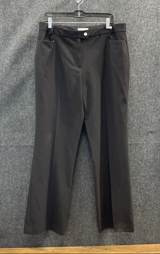 Calvin Klein Women's Black Straight Leg Dress Trousers Stretch Sz 14