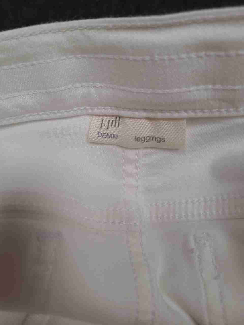 J.Jill Women's White Denim Leggings Sits Below Waist Slim Fit Sz 8