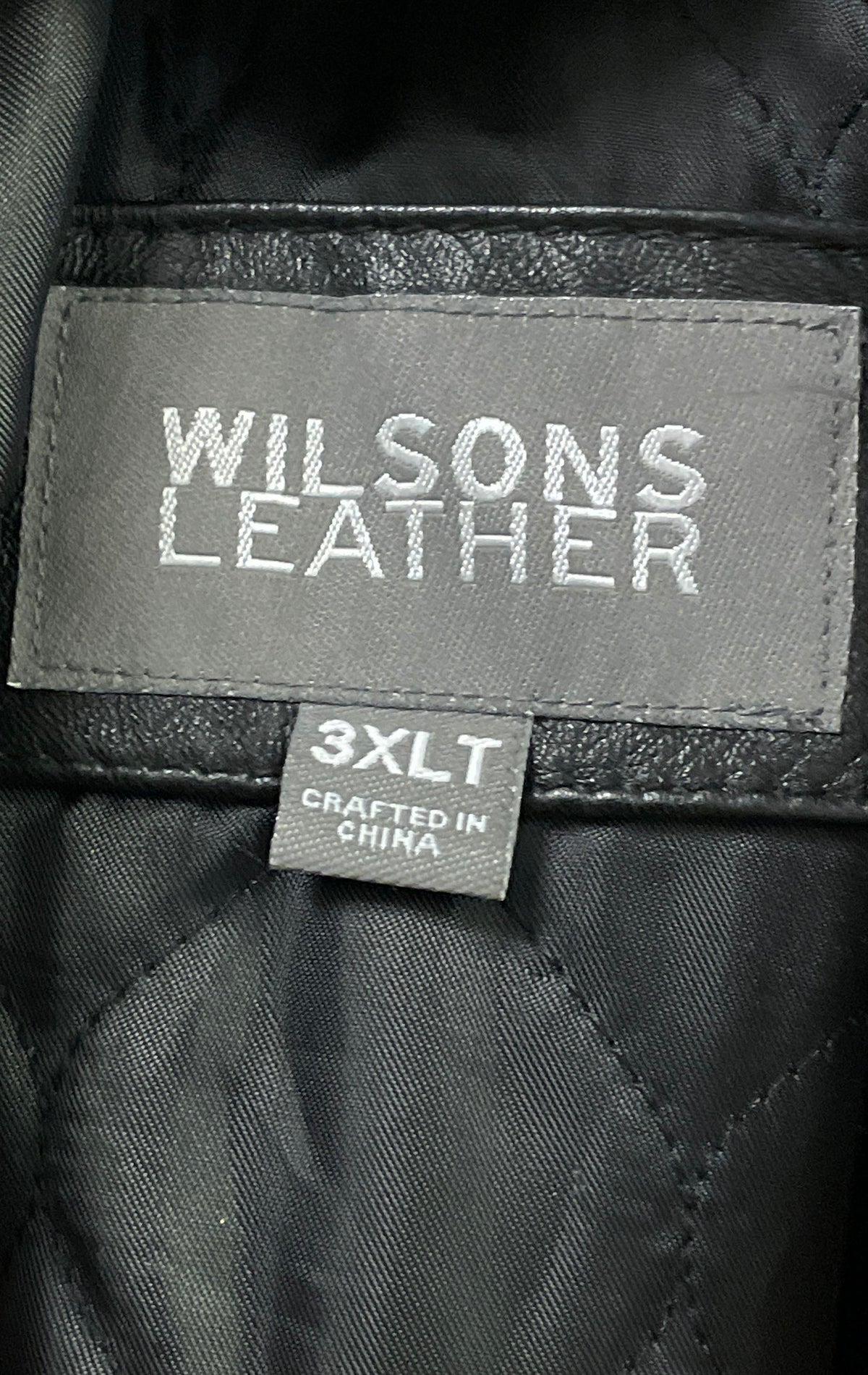 Wilsons Leather Men's Black Quilted Lined Button Car Coat Jacket Sz 3XLT
