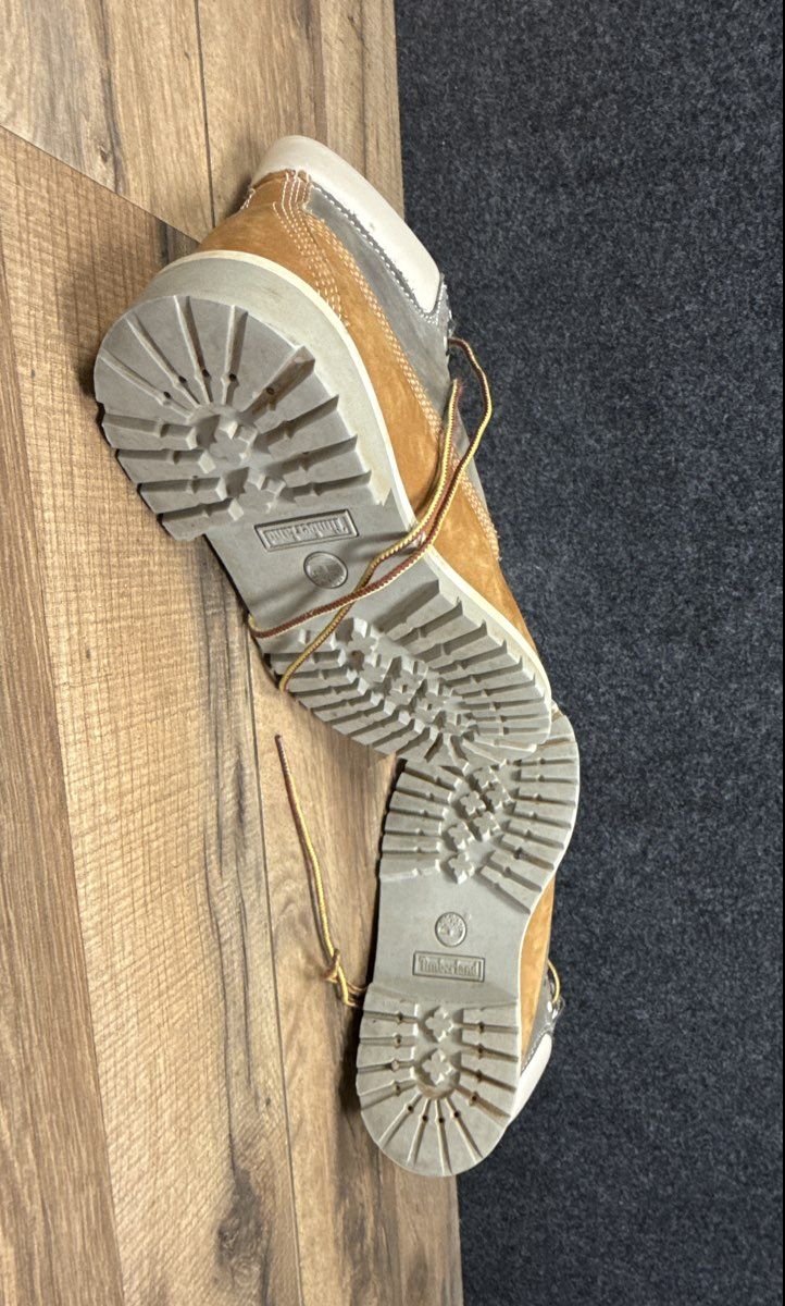 Timberland 6-Inch Premium Multi-Tone Grey Wheat Waterproof Boots Size 1.5M