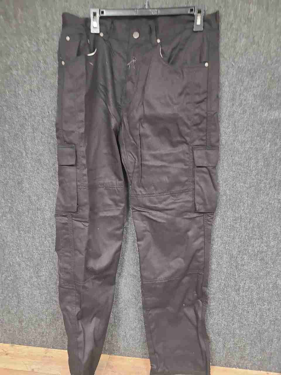 Craze Men's Black Multi-Pocket Cotton Tactical Cargo Pants Size 36 Long NWT