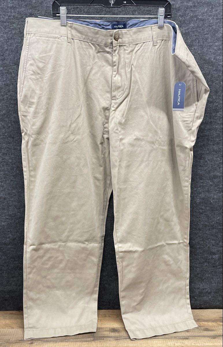Nautica Men's True Khaki Anchor Dress Pants Beige Sz 46x30 NWT