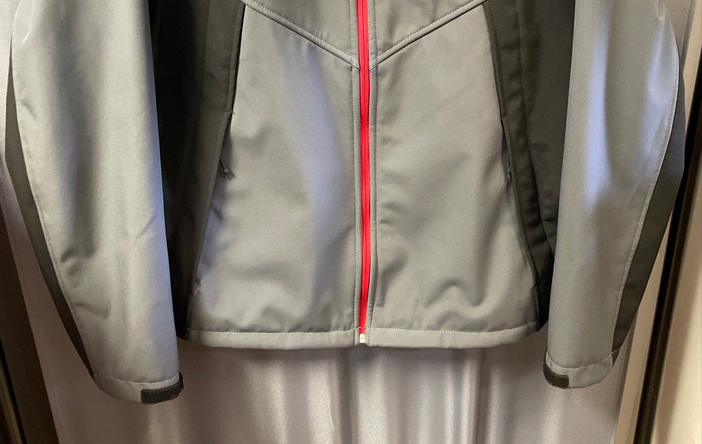 The North Face Men's Gray Black Softshell Full Zip High Loft Fleece Jacket Sz L