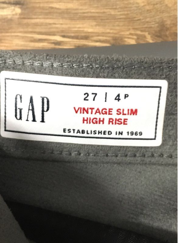 GAP Women's Gray Faux Leather Vintage Slim High Rise Pants Sz 27/4P NWT