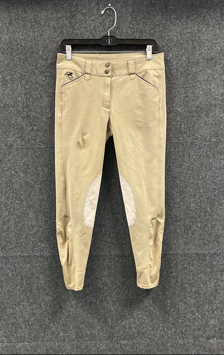 SmartPak Piper Women's Tan Brown Knee Patch Equestrian Riding Breeches Sz 28R